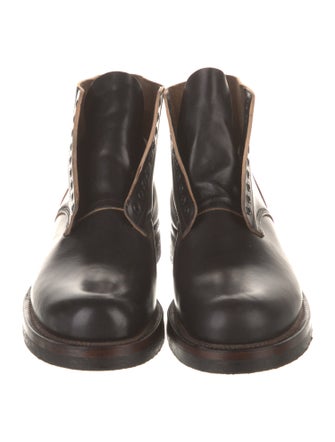 Viberg Leather Lace-Up Boots