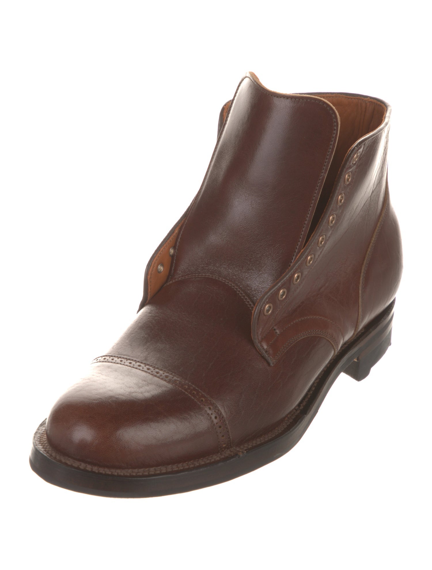 Viberg Leather Lace-Up Boots w/ Tags