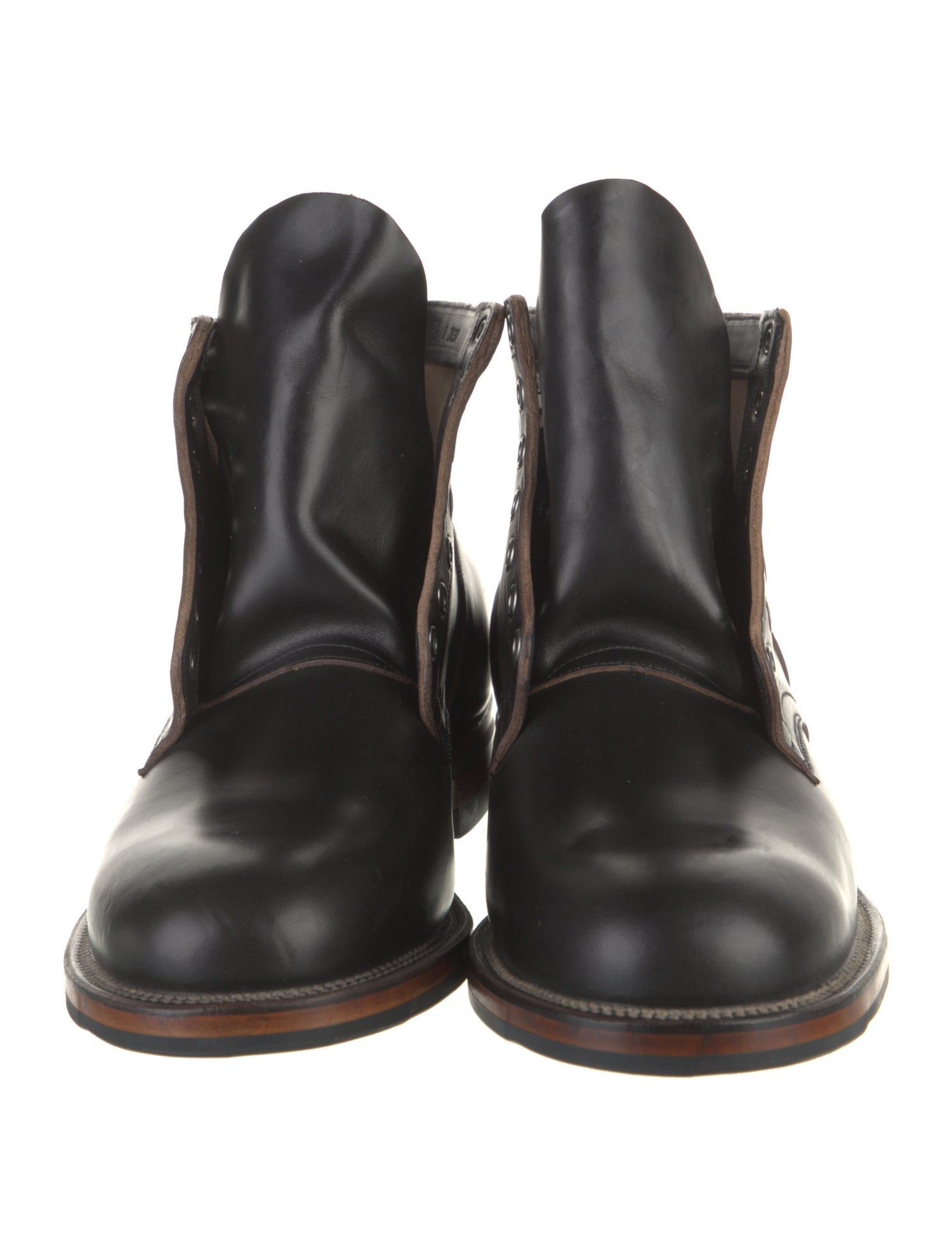 Viberg Leather Lace-Up Boots