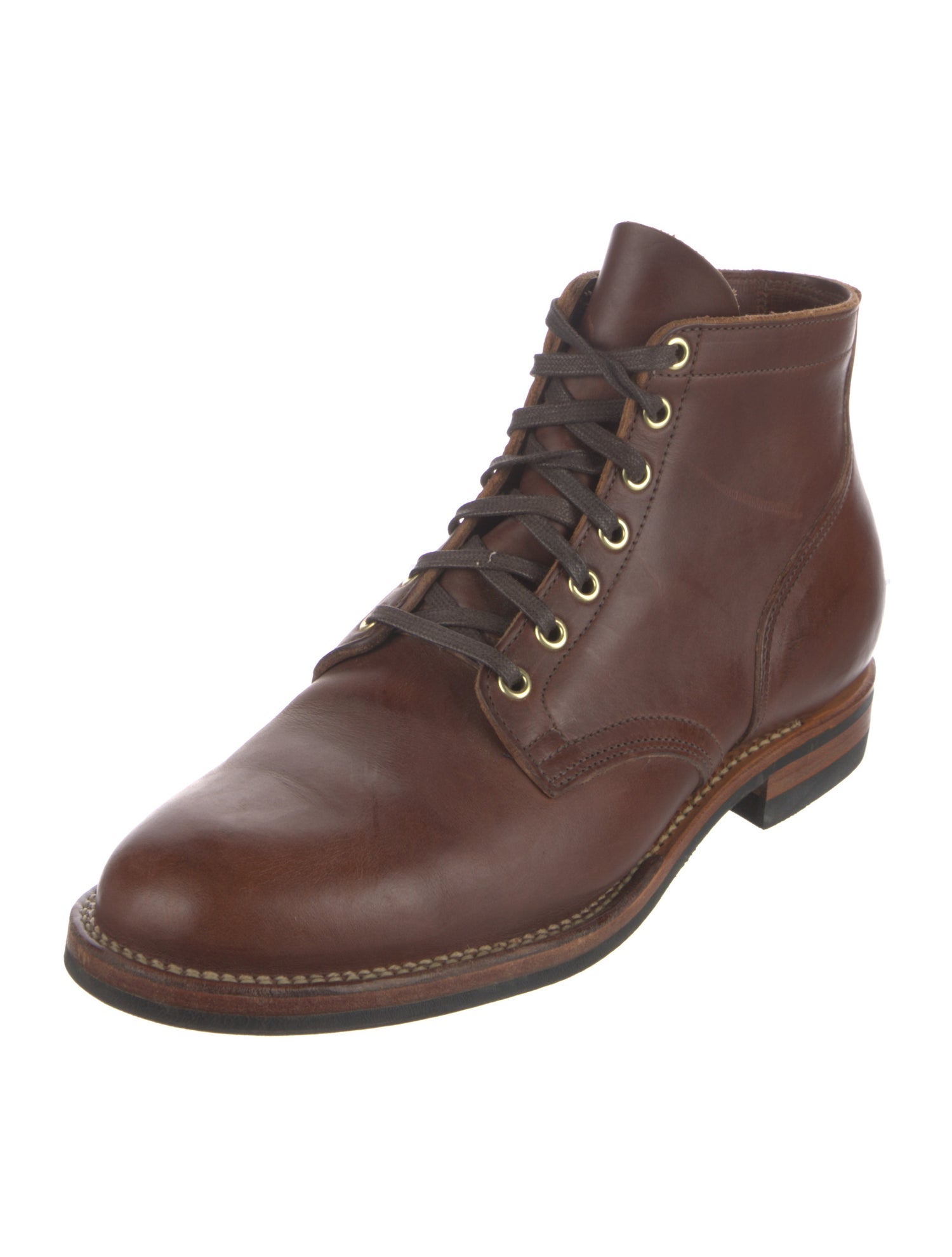 Viberg Leather Lace-Up Boots
