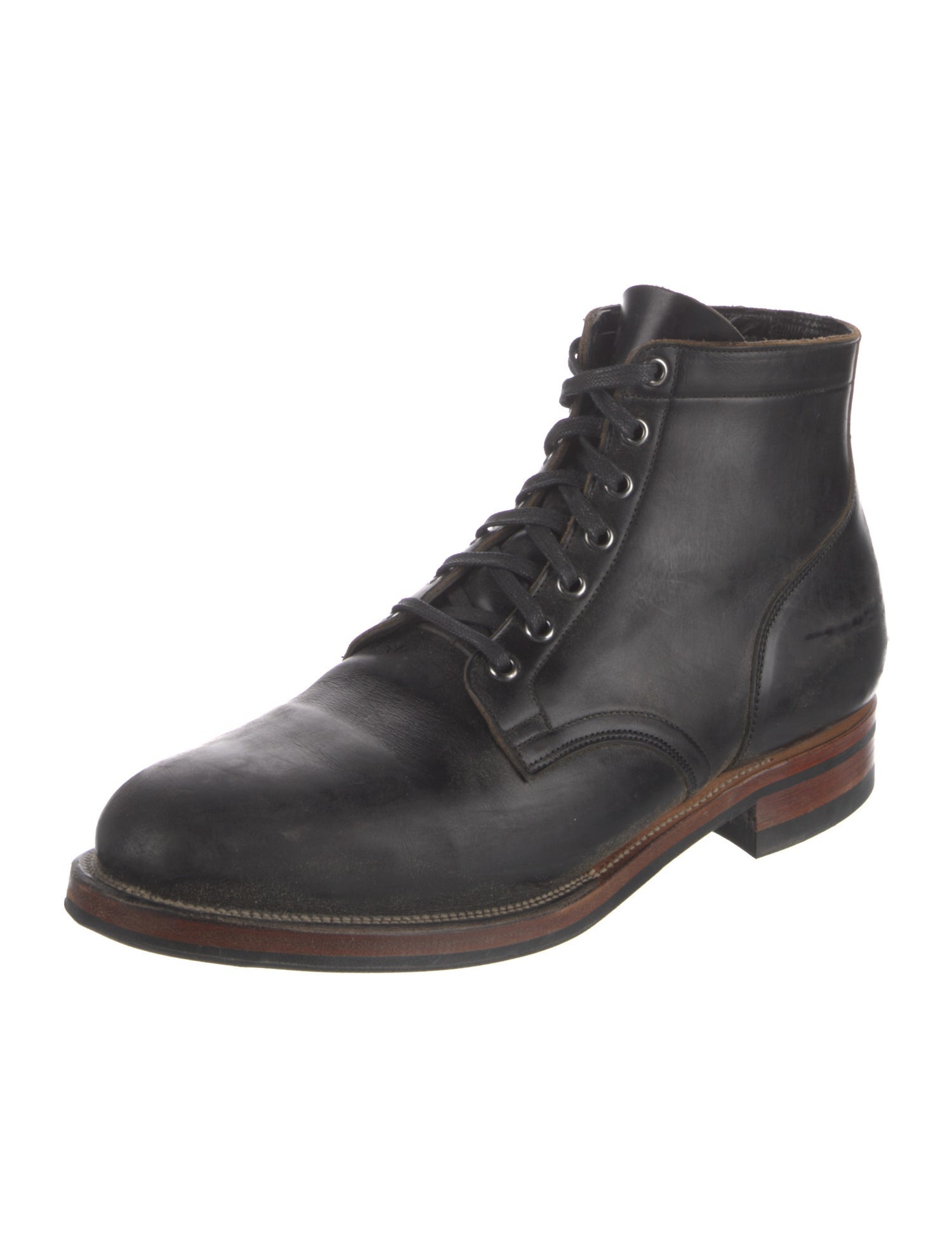 Viberg Leather Lace-Up Boots