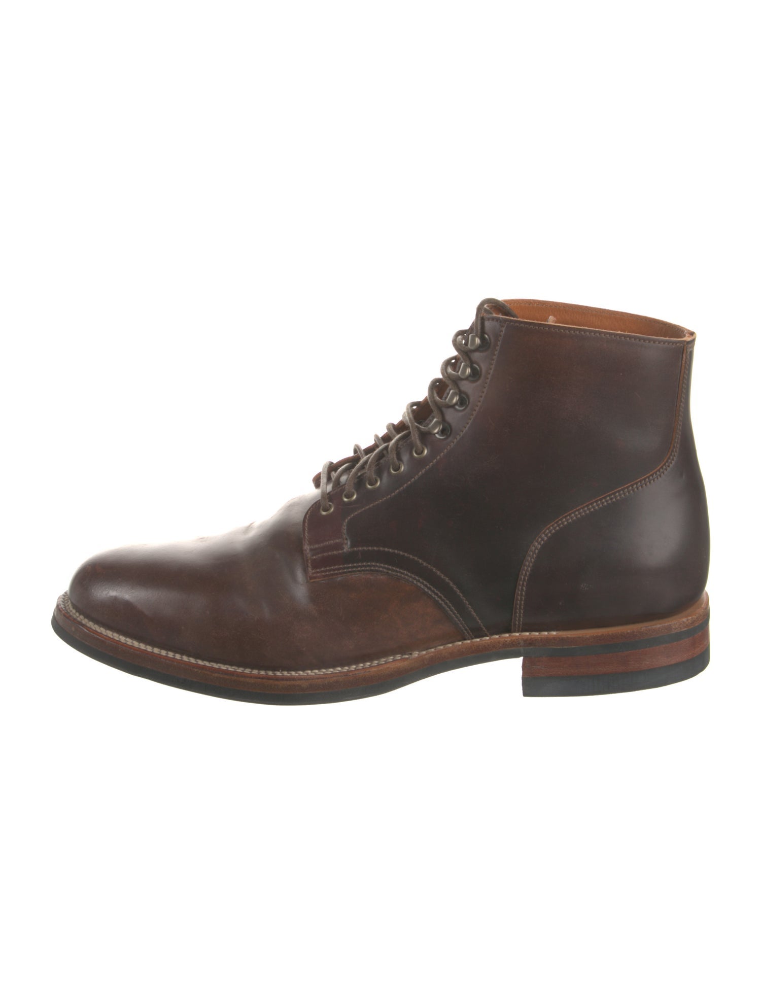 Viberg Leather Lace-Up Boots