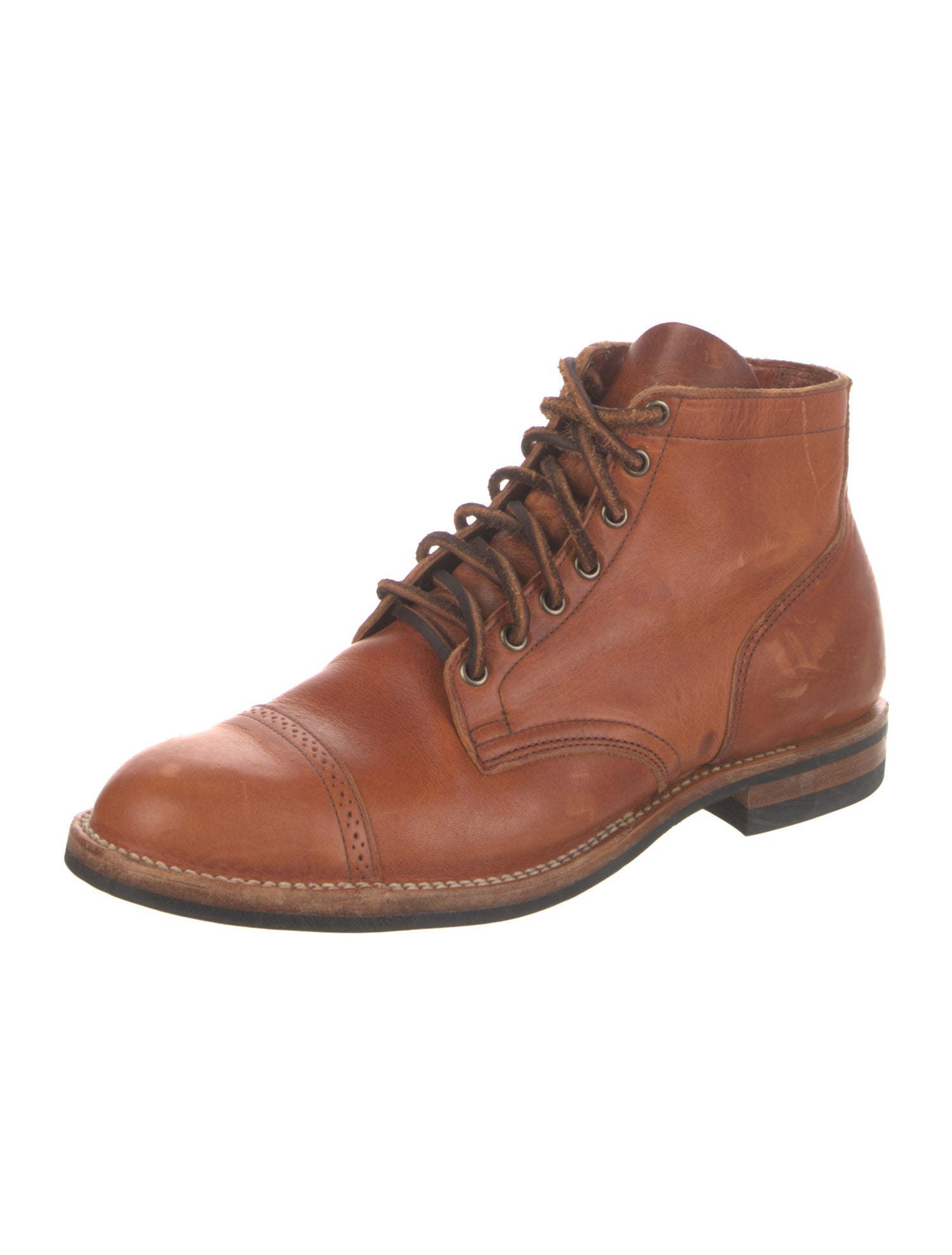 Viberg Leather Lace-Up Boots