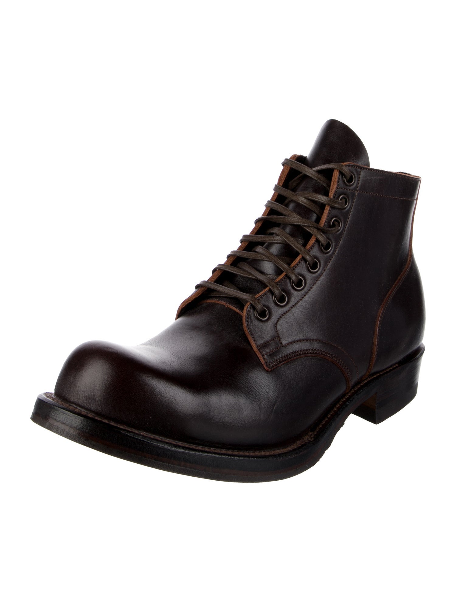 Viberg Leather Lace-Up Boots