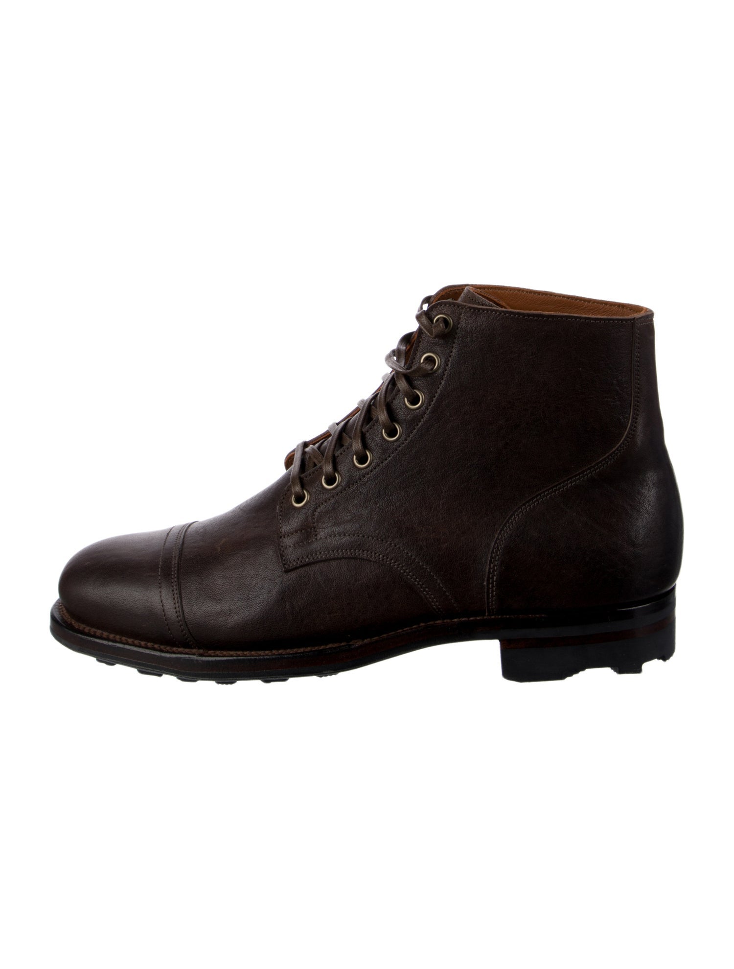 Viberg Leather Lace-Up Boots