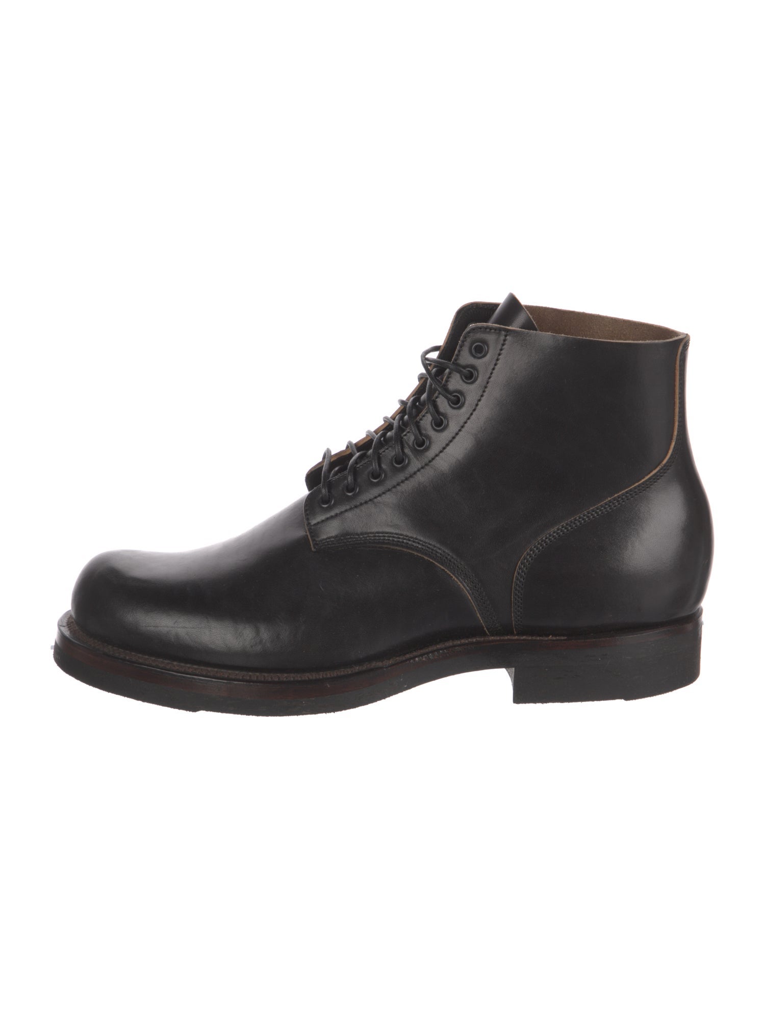 Viberg Leather Lace-Up Boots