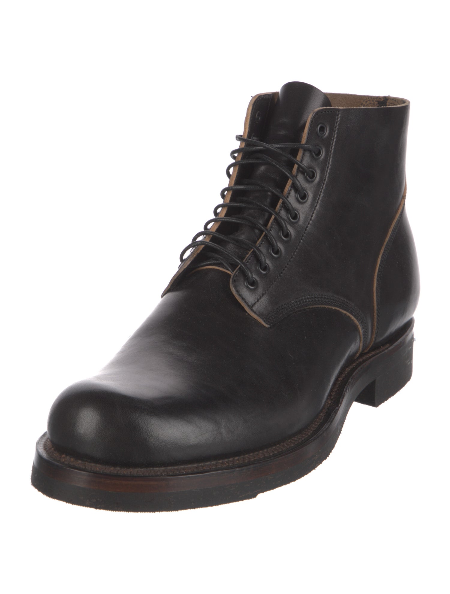 Viberg Leather Lace-Up Boots