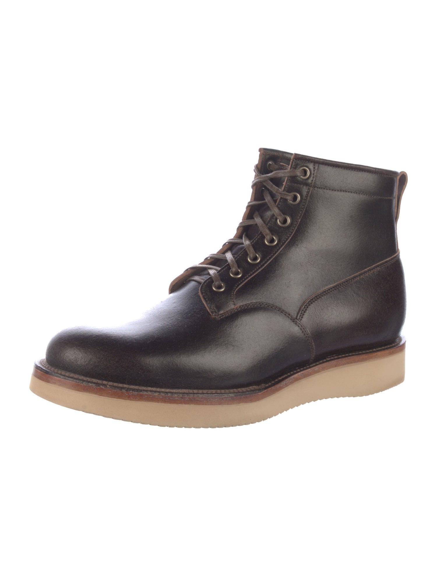 Viberg Leather Lace-Up Boots