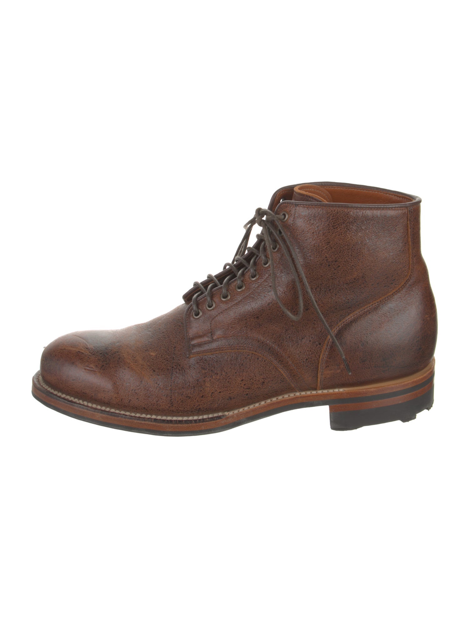 Viberg Leather Lace-Up Boots