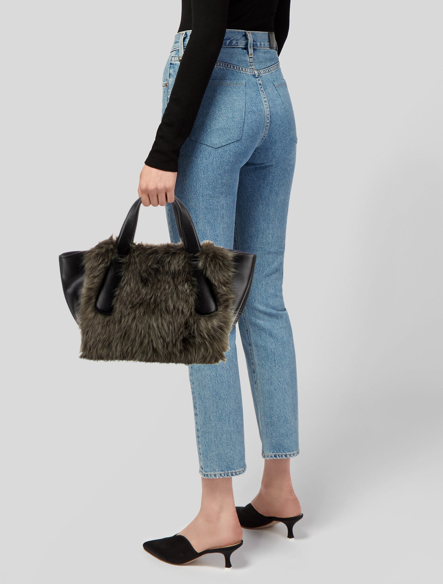 Vasic Shearling Top Handle Bag
