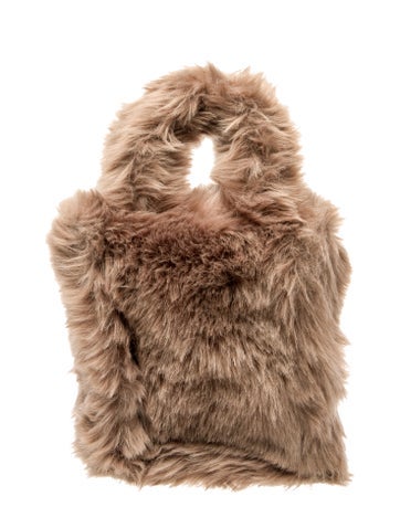 Vasic Handle Bags Faux Fur Top Bag