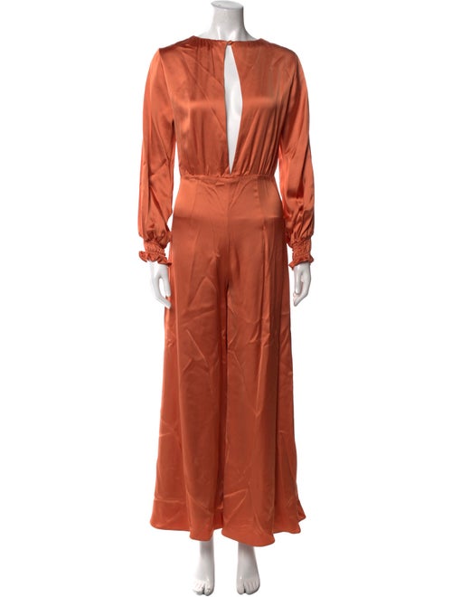Vanessa Cocchiaro Satin Bateau Neckline Jumpsuit