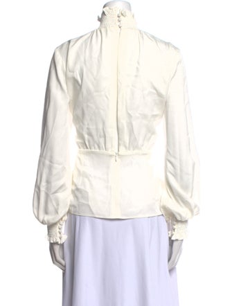 Vanessa Cocchiaro Mock Neck Long Sleeve Blouse