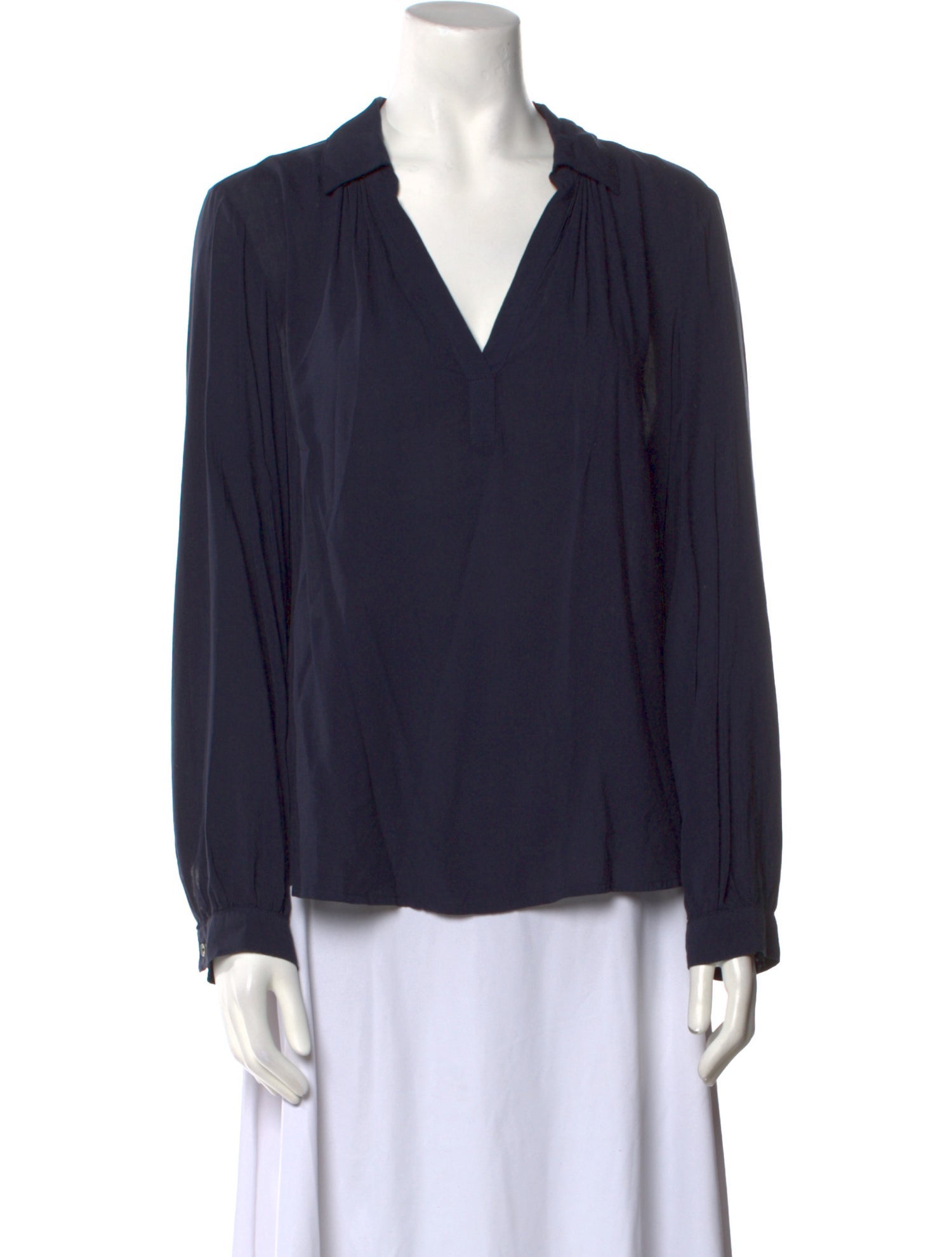 Velvet Canyon Plunge Neckline Long Sleeve Blouse