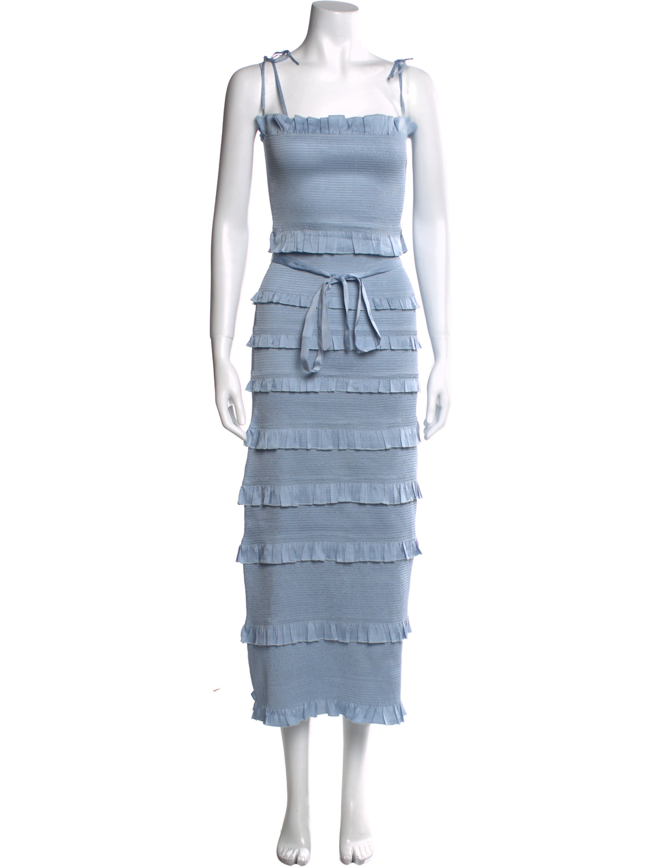 V. chapman Square Neckline Long Dress - Blue Dresses, Clothing - WVCNH20256  | The RealReal