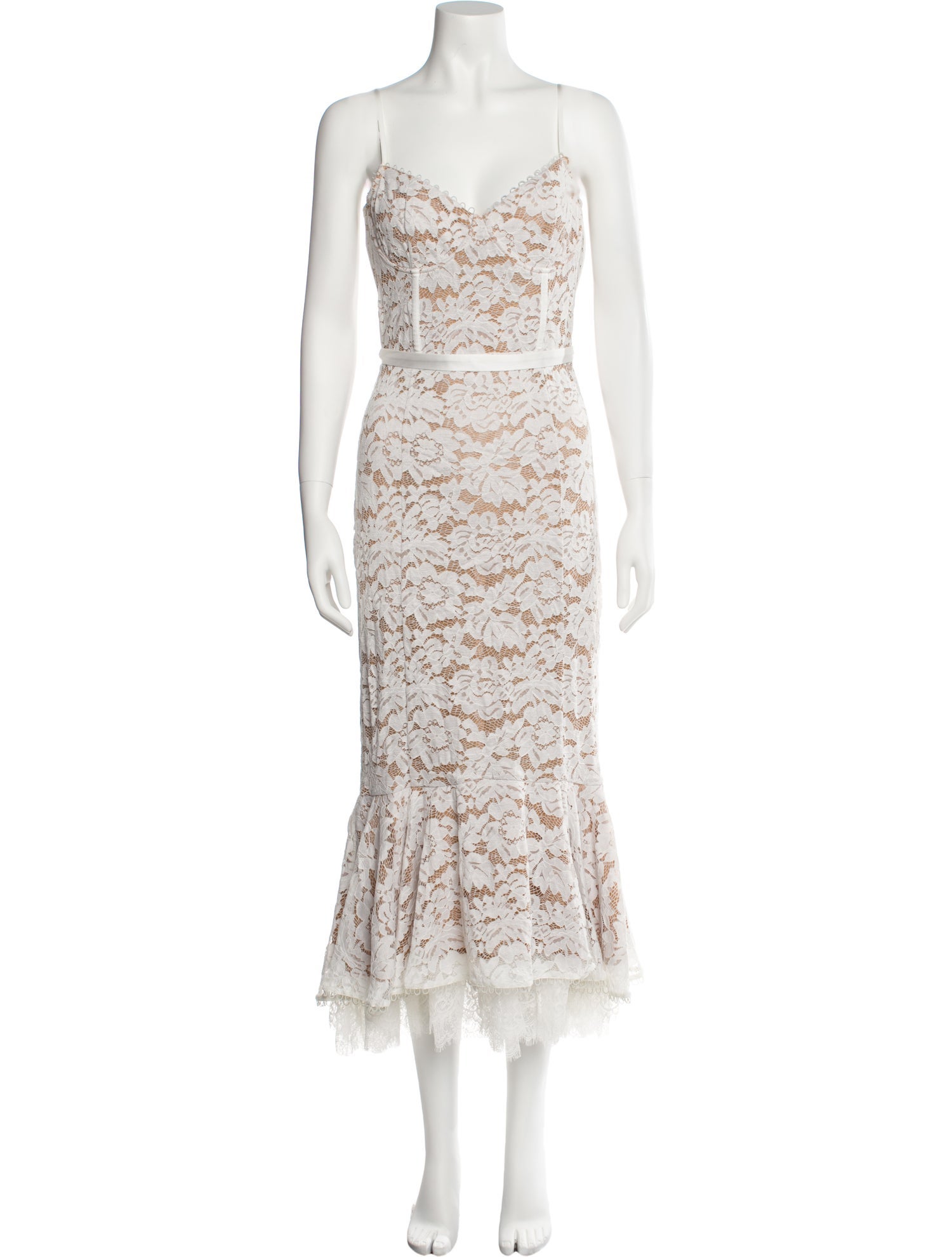 V. chapman Lace Pattern Long Dress