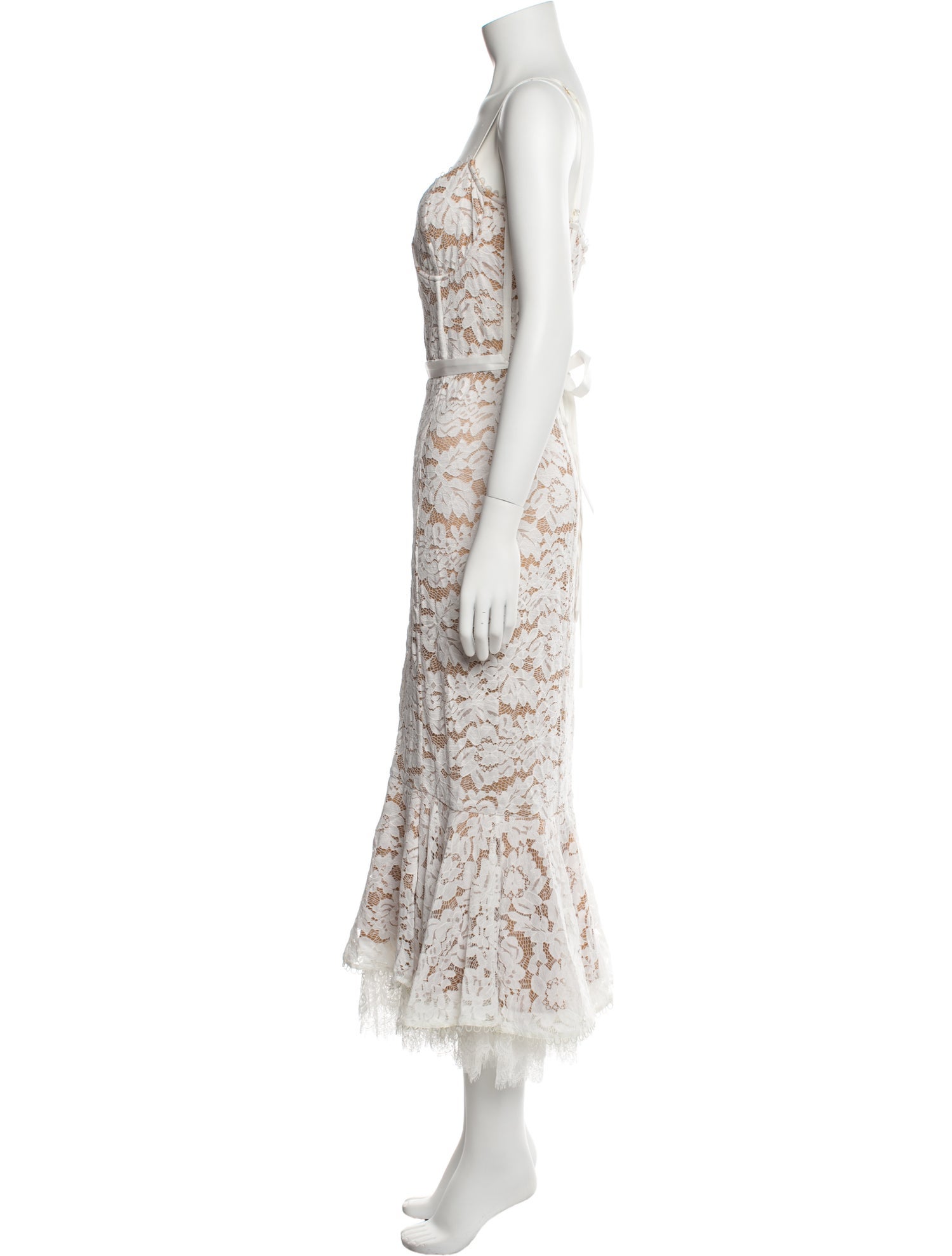 V. chapman Lace Pattern Long Dress