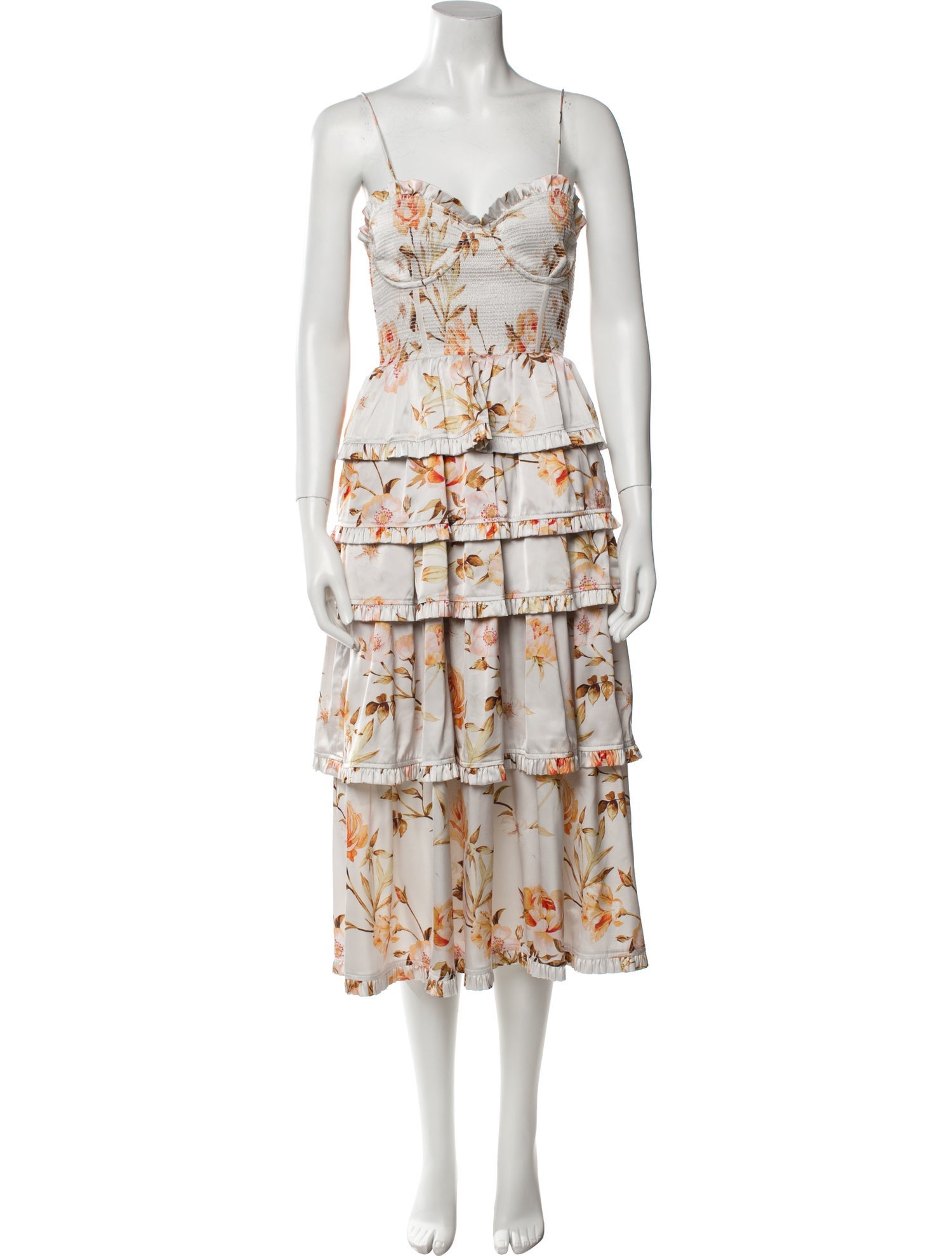 V. chapman Floral Print Midi Length Dress