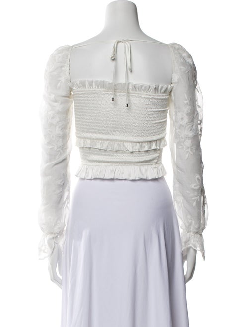 V. chapman Square Neckline Long Sleeve Crop Top