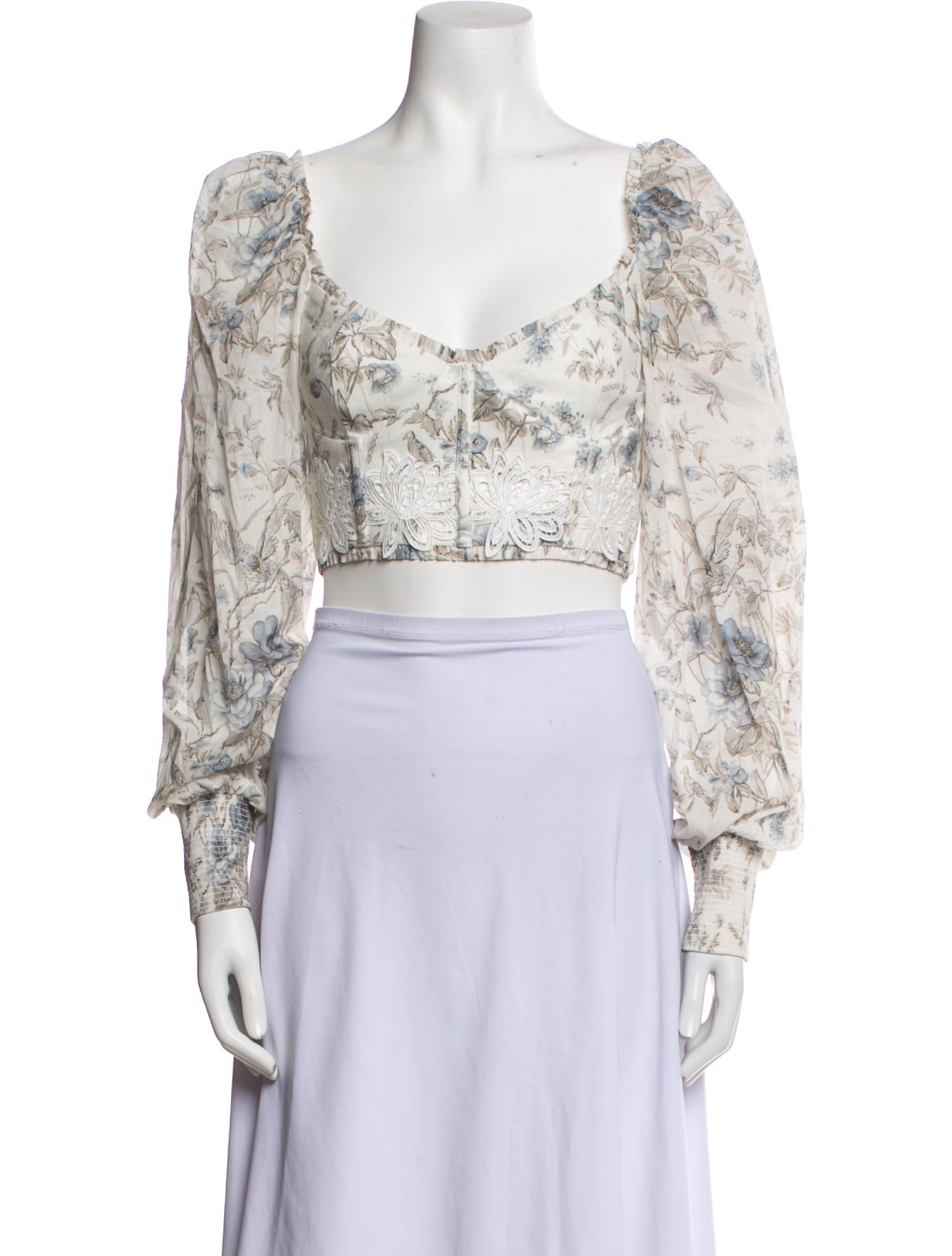 V. chapman Paisley Print V-Neck Crop Top