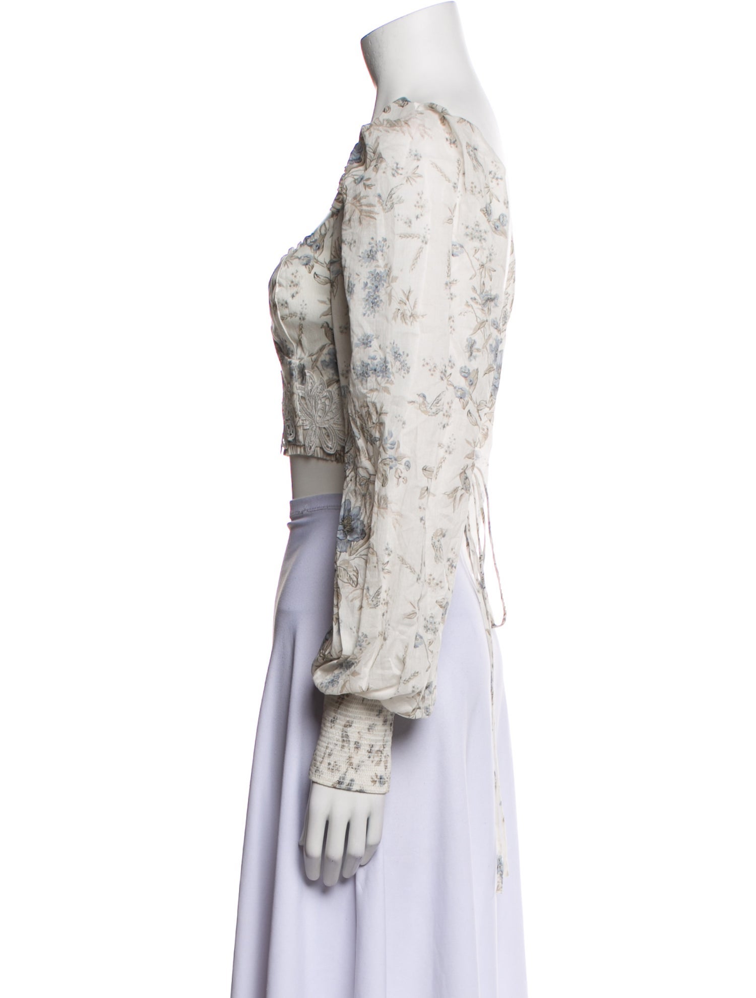 V. chapman Paisley Print V-Neck Crop Top