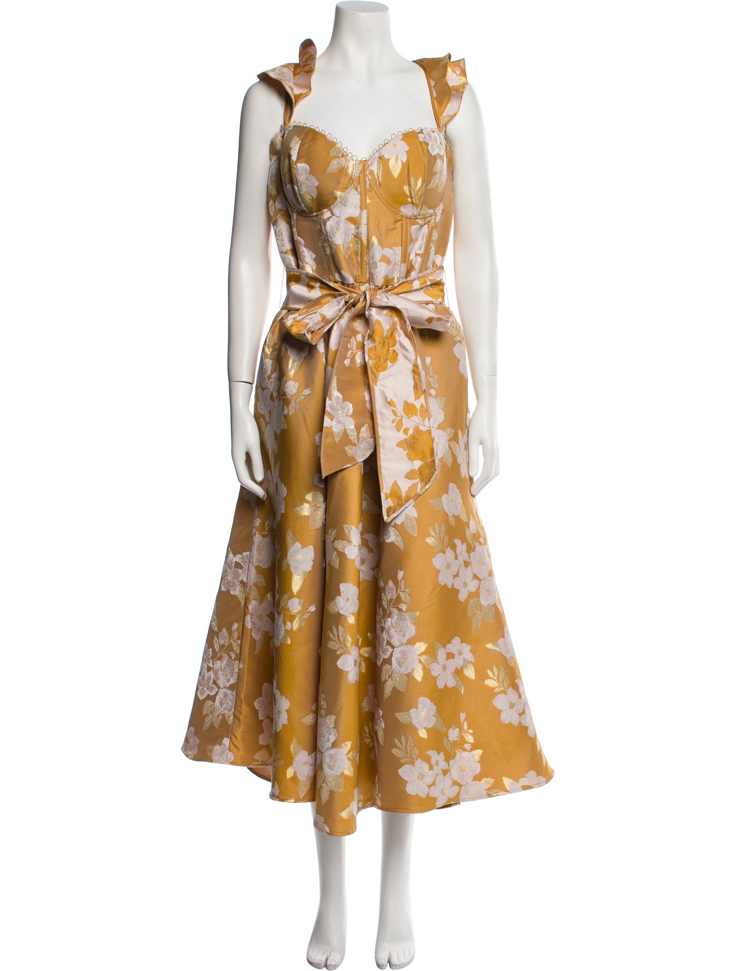 V. chapman Floral Print Midi Length Dress