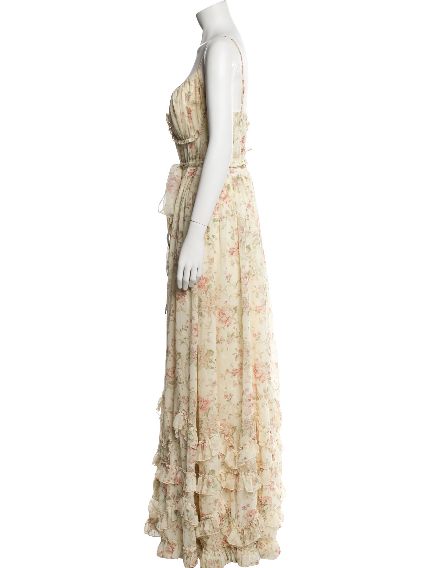 V. chapman Floral Print Long Dress