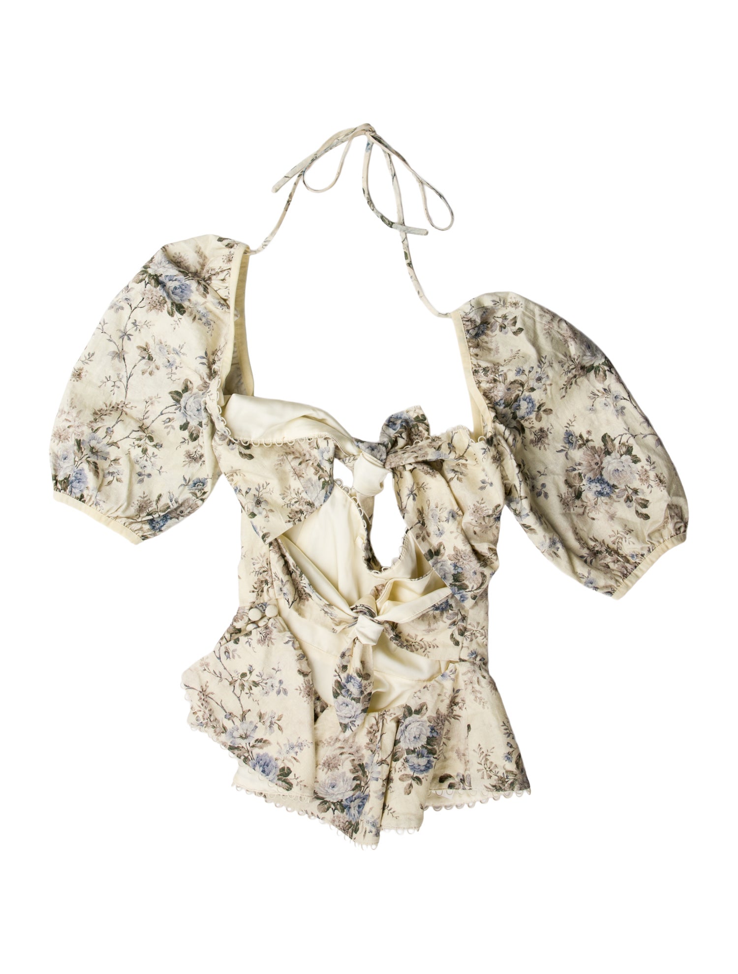 V. chapman Floral Print Square Neckline Top