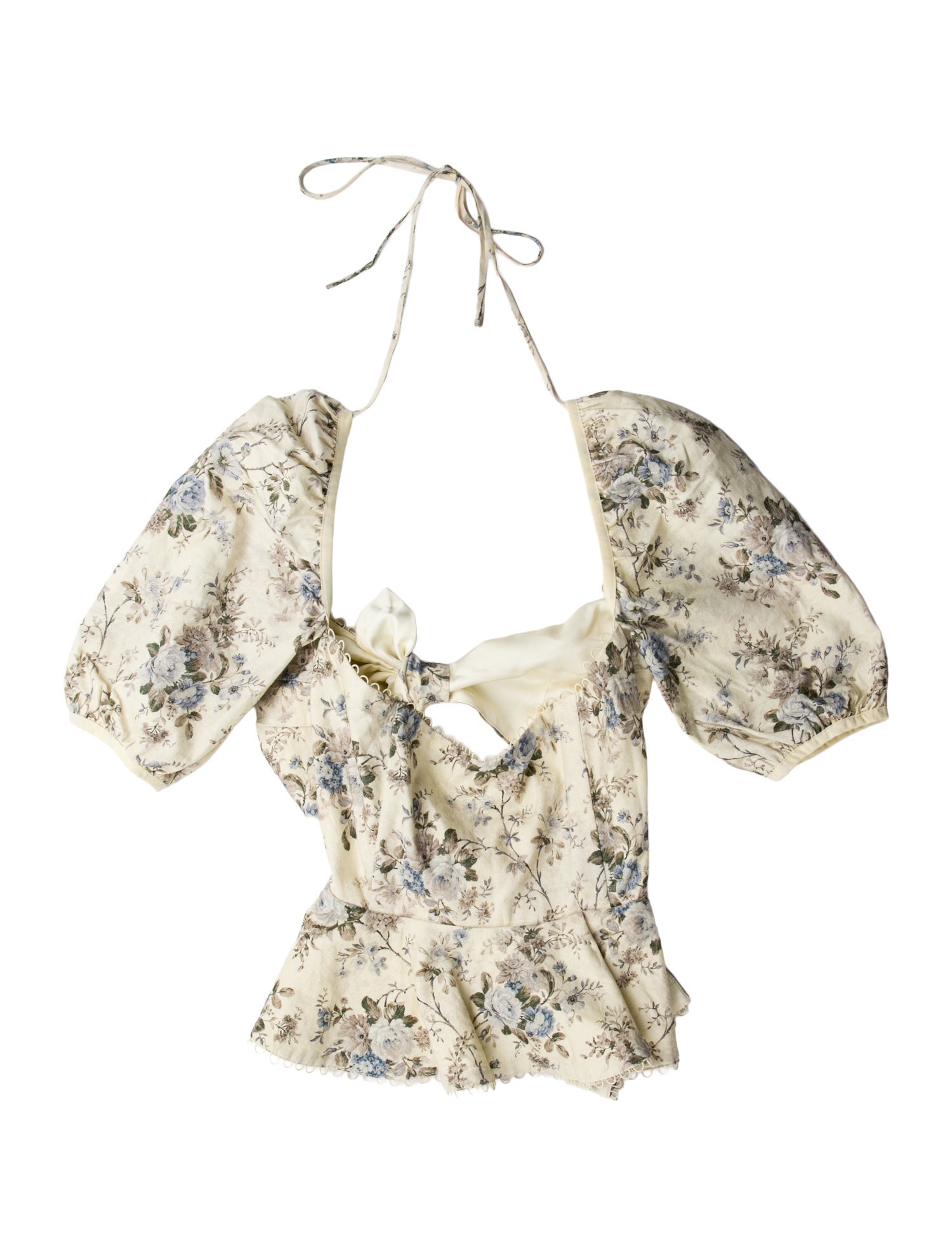 V. chapman Floral Print Square Neckline Top