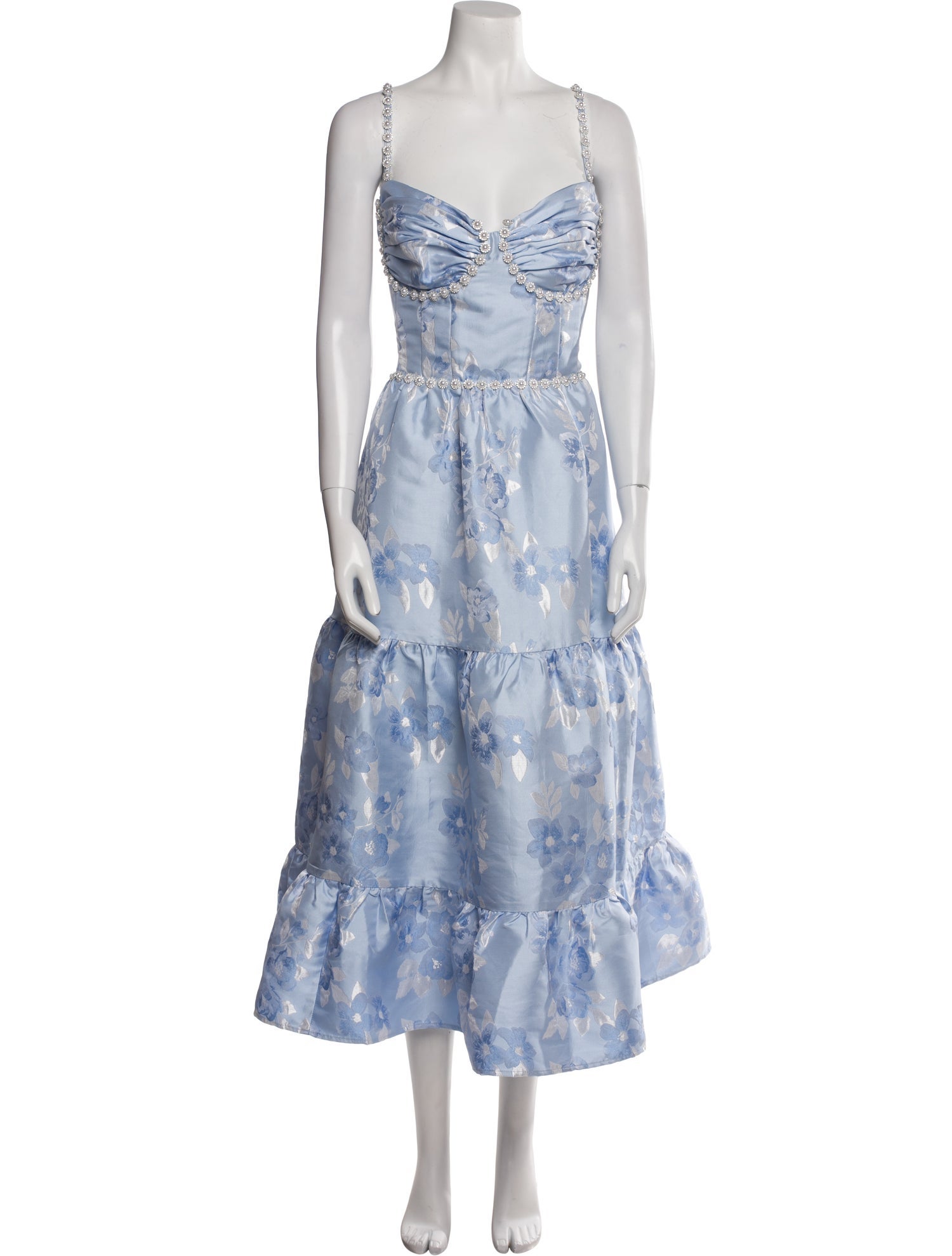 V. chapman Floral Print Long Dress