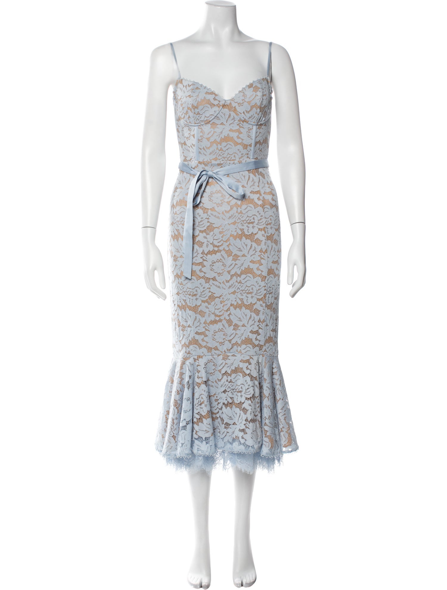 V. chapman Lace Pattern Midi Length Dress