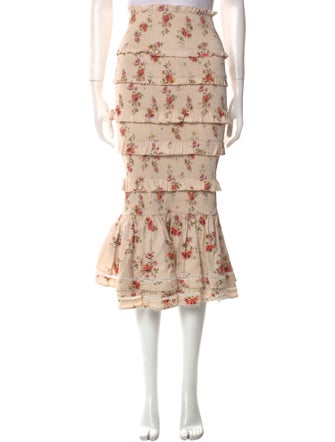 V. chapman Linen Midi Length Skirt