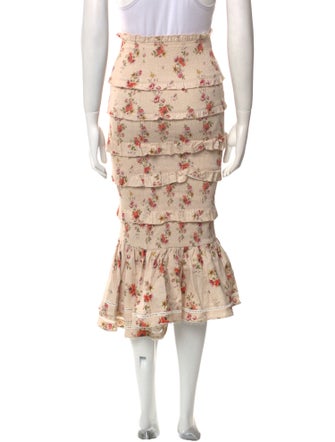 V. chapman Linen Midi Length Skirt