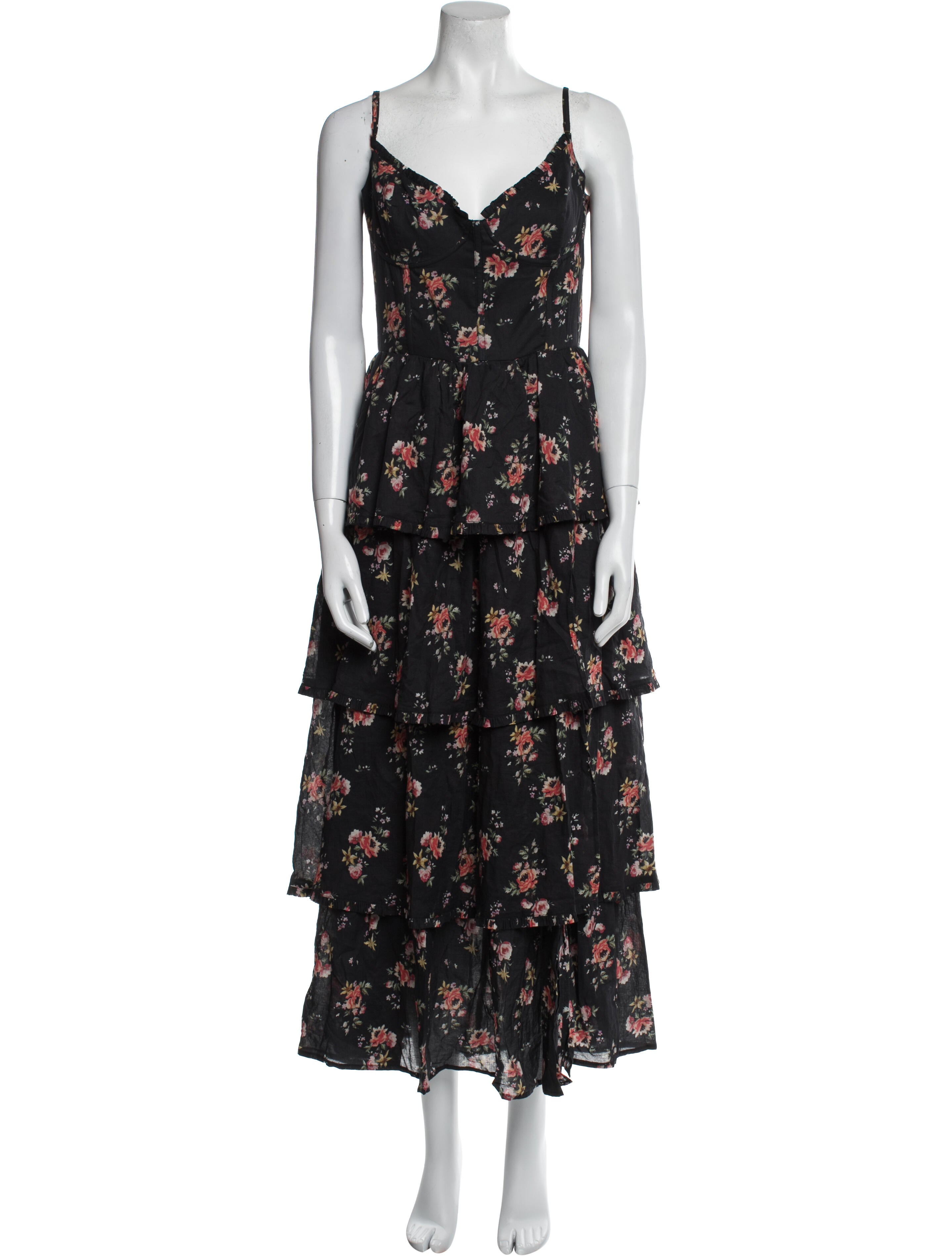 V. chapman Floral Print Long Dress