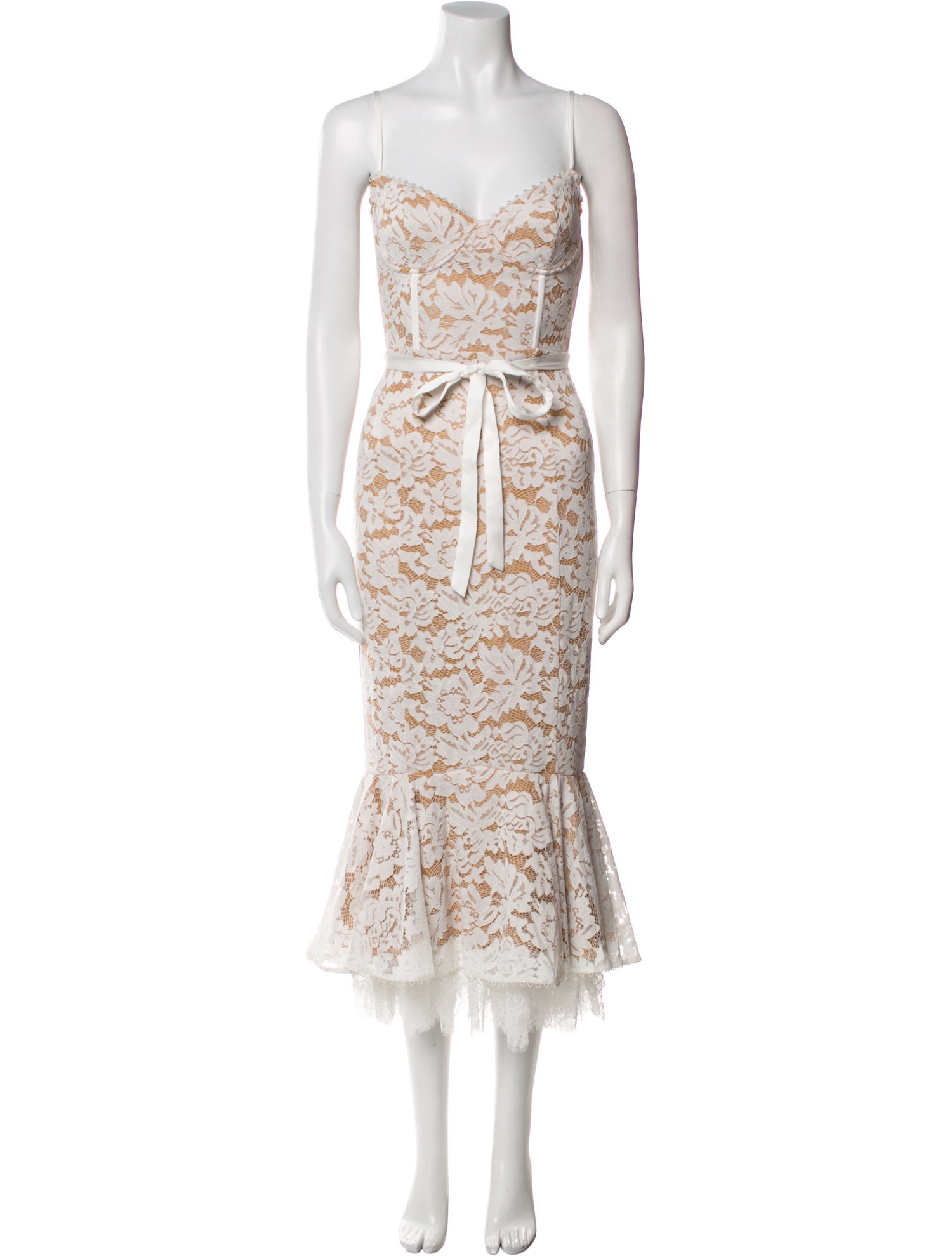 V. chapman Lace Pattern Long Dress