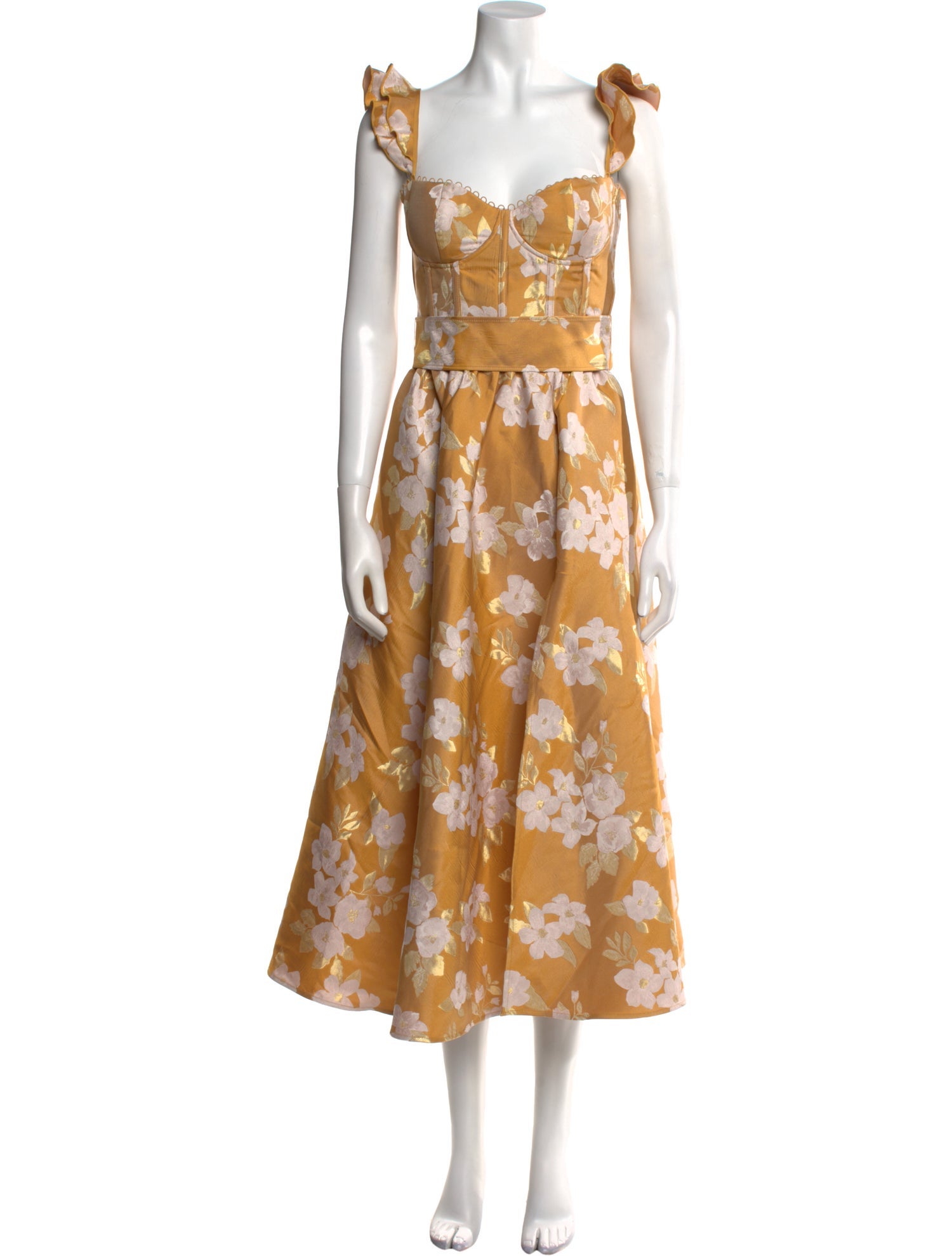 V. chapman Floral Print Midi Length Dress