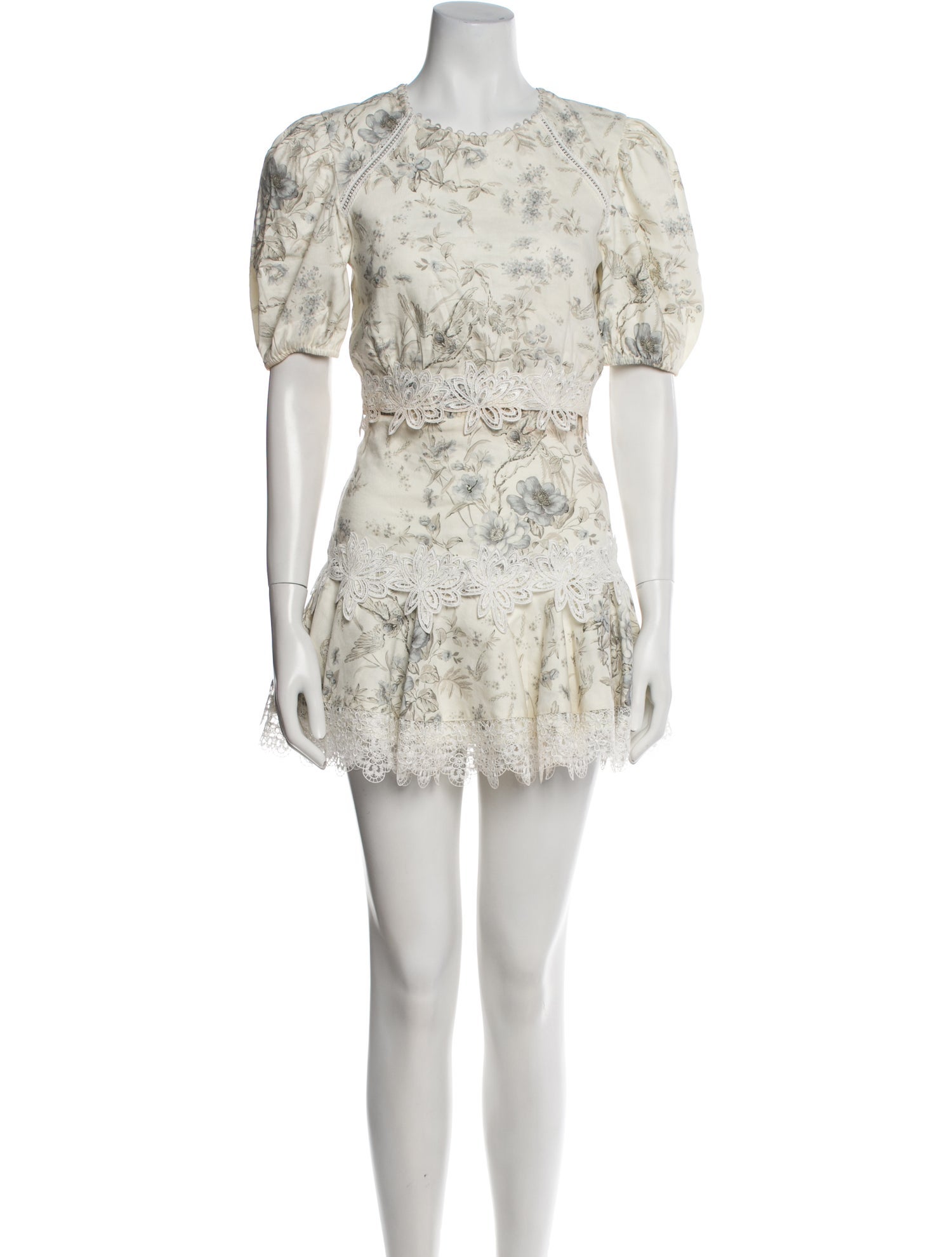 V. chapman Linen Floral Print Skirt Set