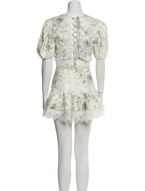 V. chapman Linen Floral Print Skirt Set