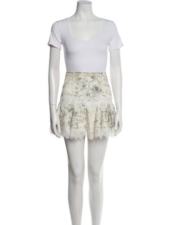 V. chapman Linen Floral Print Skirt Set