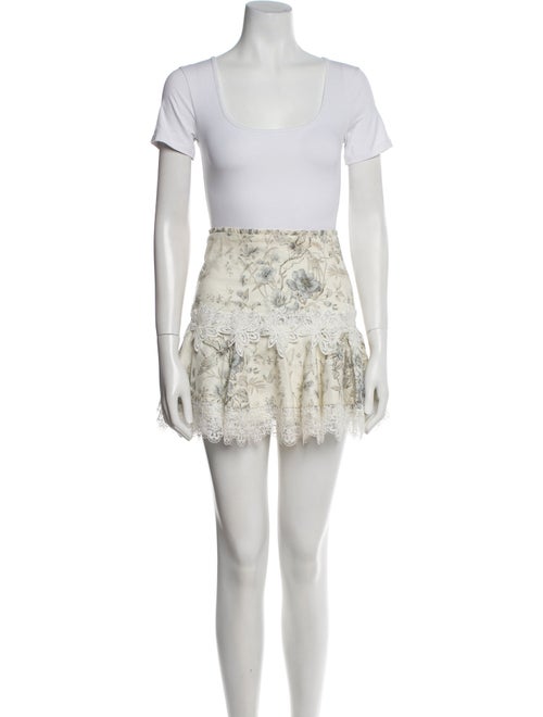 V. chapman Linen Floral Print Skirt Set