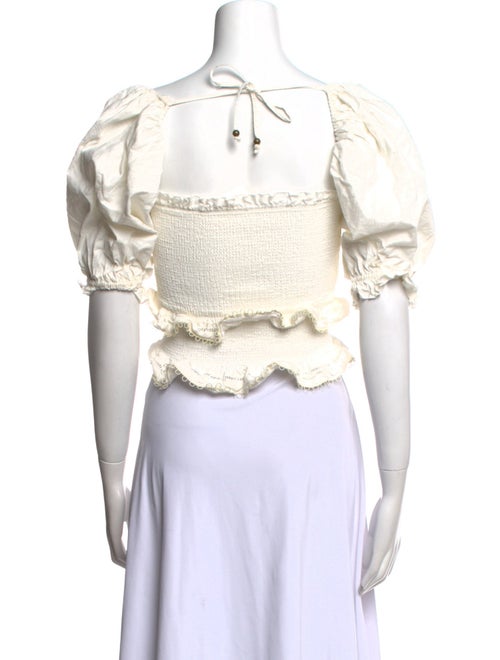 V. chapman Square Neckline Short Sleeve Crop Top