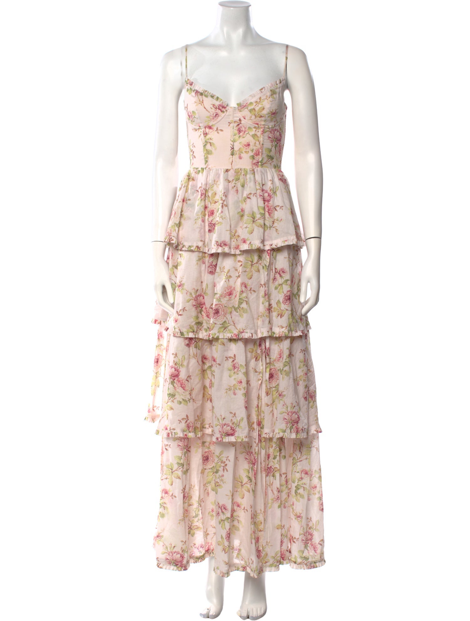 V. chapman Floral Print Long Dress