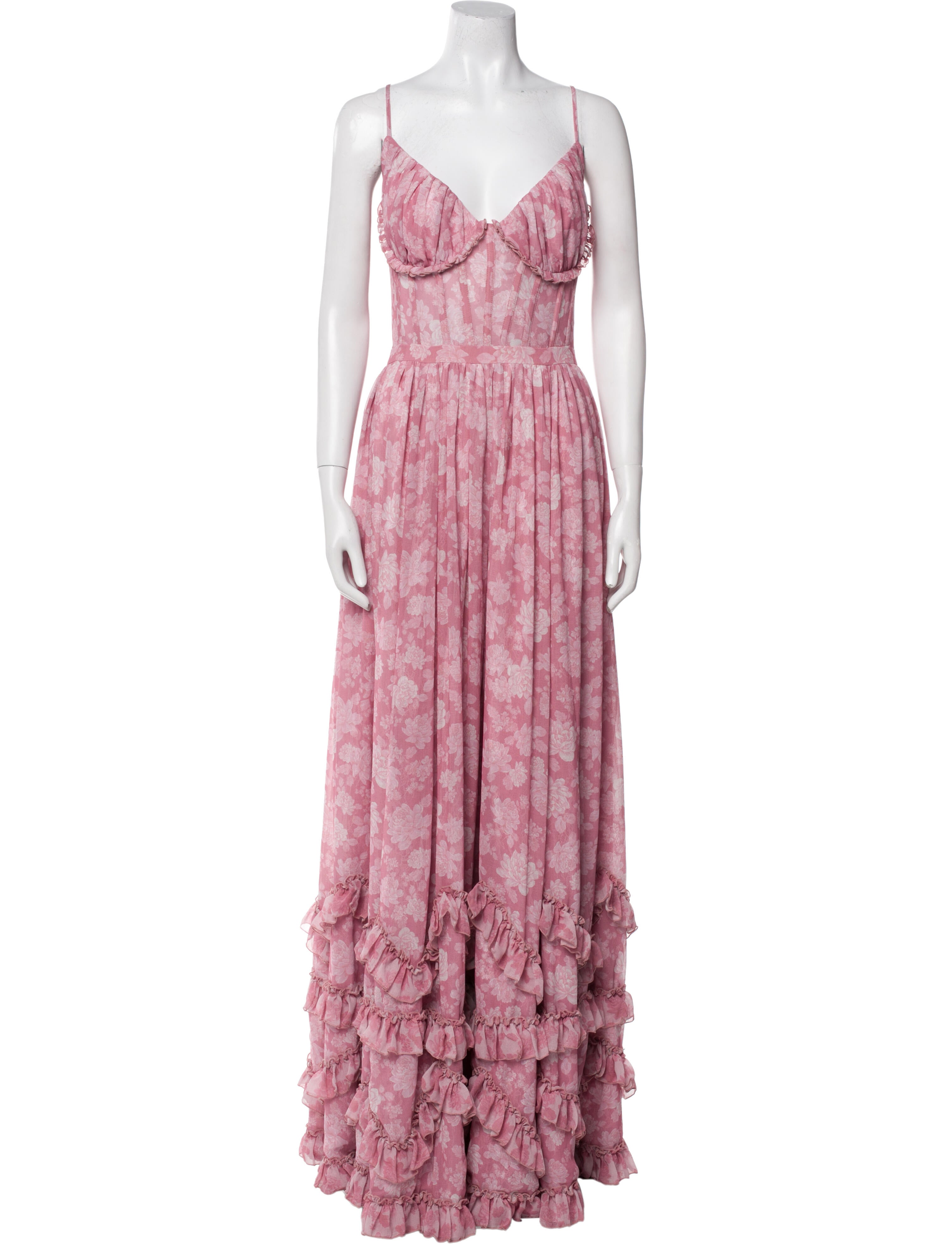 V. chapman Floral Print Long Dress