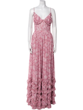 V. chapman Floral Print Long Dress