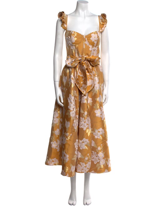 V. chapman Floral Print Midi Length Dress