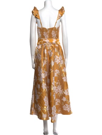V. chapman Floral Print Midi Length Dress