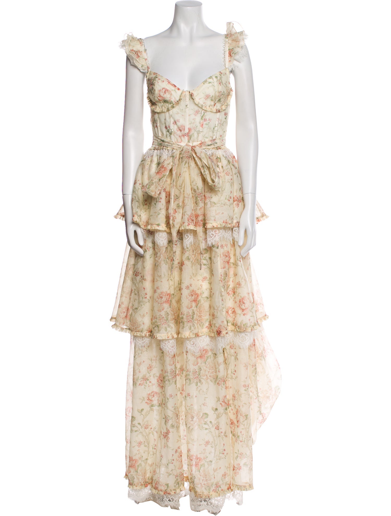 V. chapman Floral Print Long Dress