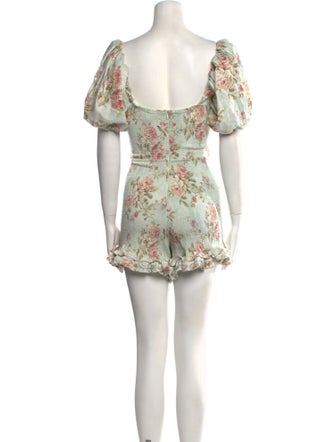 V. chapman Floral Print V-Neck Romper