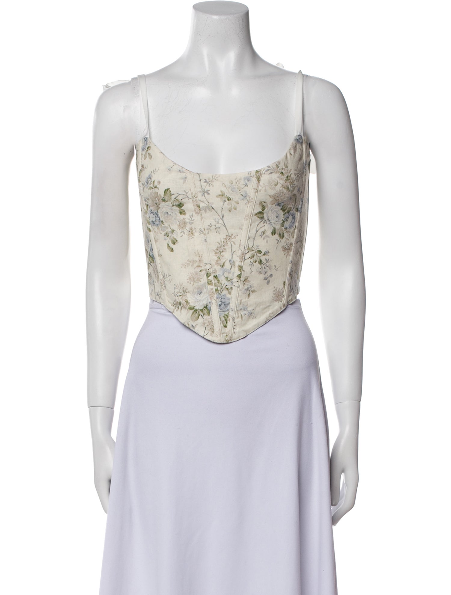 V. chapman Floral Print Scoop Neck Crop Top w/ Tags