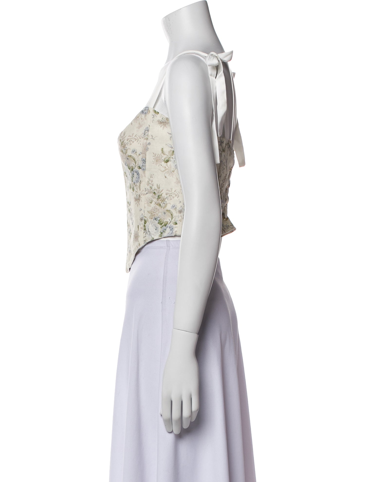 V. chapman Floral Print Scoop Neck Crop Top w/ Tags